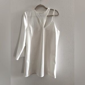 Zara short asymmetrical white dress size large